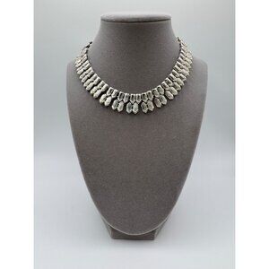 Vintage Signed Coro Silver Tone Geometric Necklace | Mid-Century Modern